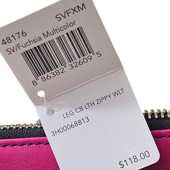 COACH Legacy Colorblock Pink and Navy Wristlet - Picture 8 of 11